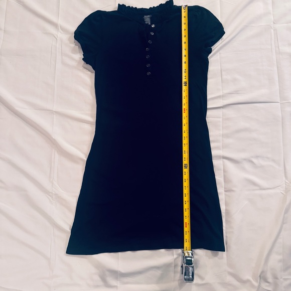 Old Navy Navy Blue Ruffle Neck Button Front Dress Size Large Casual - Picture 4 of 6